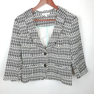 CAbi 298 Du Jour Ruched Circle Print Blazer 8